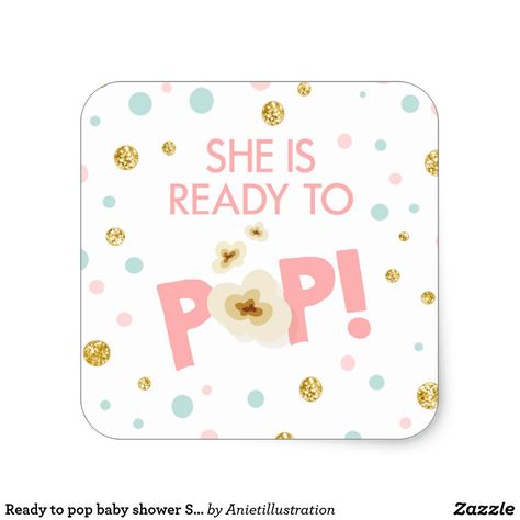 Ready To Pop Printables Free, Angel Baby Shower, About To Pop, Pop Baby Showers, Pop Stickers, Baby Shower Stickers, Baby Shower Supplies, Ready To Pop, Envelope Seal