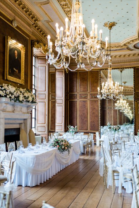 Wedding breakfast room at Gosfield Hall. See Laura and Harry's elegant summer wedding at Gosfield Hall on my blog. Gosfield Hall Wedding Venue, Essex | Gemma Giorgio Photography Gosfield Hall, Butterfly Wedding Theme, Stars Wedding, Elegant Summer Wedding, Venue Inspiration, Barn Renovation, Wedding Colour, English Wedding, Wedding Venue Inspiration