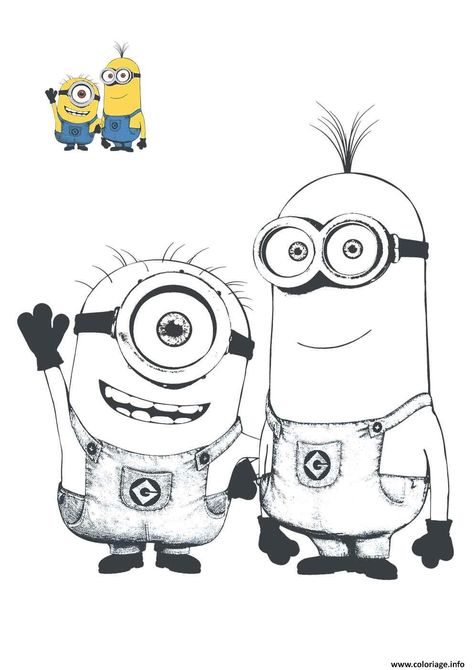 Coloriage salut des minions à imprimer Kids Colouring Printables, Minion Drawing, Preschool Painting, Minion Coloring Pages, Pikachu Coloring Page, Avengers Coloring Pages, Minions Coloring Pages, Sette Nani, Avengers Coloring