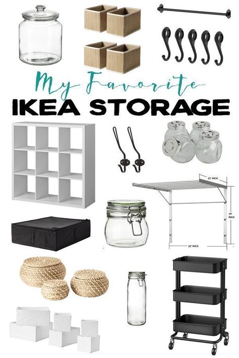 My Favorite IKEA Storage Products. These items are great for organizing different areas of your home. #organizing #organization #organize #organizationideas #ikea #storage #storageideas Ikea Must Haves, Ikea Organization Hacks, Ikea Organization, Ikea Products, Storage Products, Ikea Bedroom, Home Organizing, Ikea Furniture Hacks, Decor Ikea