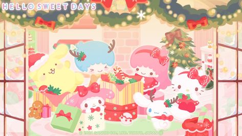 Sanrio Christmas Header, Christmas Header, Sanrio Christmas, Christmas Banner, Hello Kitty Christmas, Christmas Banners, Little Twin Stars, Christmas Is Coming, Beautiful Christmas