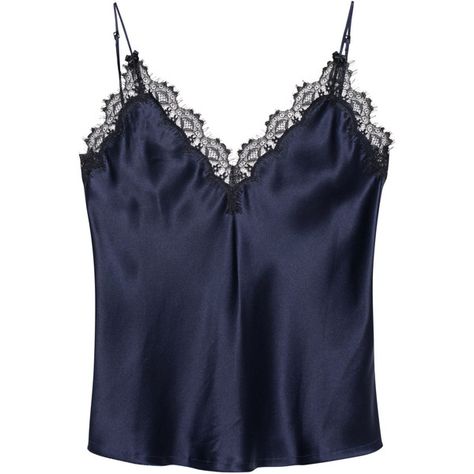 Kendall + Kylie Lace Cami Navy // Silk top with lace ($185) ❤ liked on Polyvore featuring tops, silk lace cami, silk camisole, navy blue lace top, lace camis and blue lace top Vintage Cami Top, Karen Smith, Silk Camisole Top, Lace Camisole Top, Vintage Cami, Blue Cami, Blue Lace Top, Lace Cami Top, Style Box