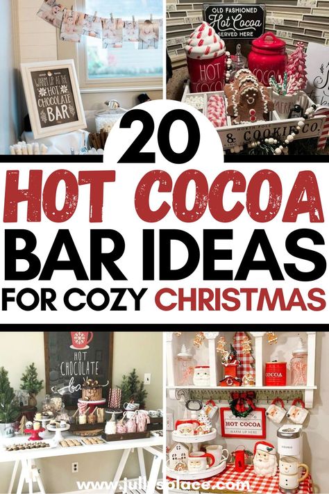 hot cocoa bar ideas, christmas cocoa bar ideas, hot cocoa station ideas Hot Cocoa And Cookie Bar, Hot Cocoa Bar Accessories, Hot Chocolate Bar With Alcohol, Elegant Hot Chocolate Bar, Hot Chocolate Bar Small Space, Hot Cocoa Board Ideas Christmas, Hot Cocoa Table Set Up, Cute Hot Chocolate Bar, Diy Hot Chocolate Station