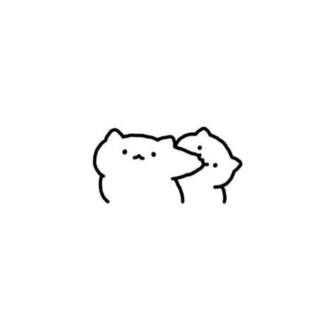 Cute Drawings Friendship, Two Cats Drawing Cute, Two Cats Hugging Drawing, Couple Animals Drawing, Cat Love Drawing, Two Cats Drawing, Cute Cat Doodles, Intense Emotions, Chat Kawaii