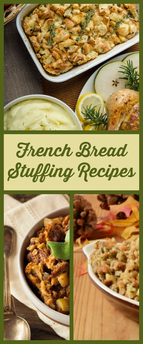 Recipe With French Bread, French Bread Stuffing, Bread For Stuffing, Best Stuffing Recipe, Best Stuffing, Bread Stuffing, Homemade French Bread, Bread Dressing, Homemade Stuffing