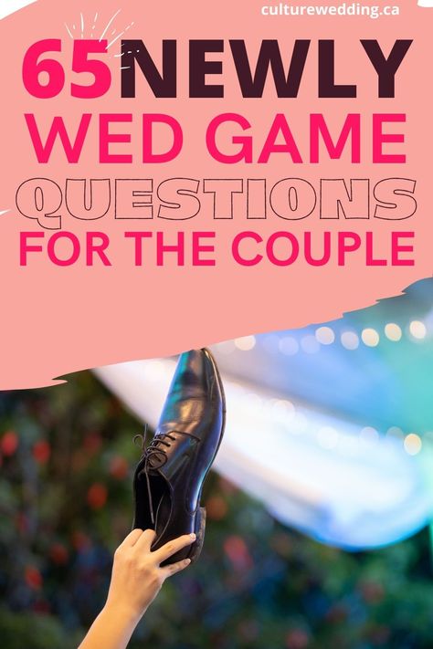 Check out our huge list of fun newlywed game questions for your wedding. This is an entertaining game for both the newlyweds and guests. Wedding Games-How to Play The Shoe Game. If you’re looking for fun newlywed games to play, hosting your own version of the famous ’60s game show, The Newlywed Game, is a guaranteed good time for all. From the funny newlywed game questions to newlywed questions about the couple’s relationship “firsts”, playing is a fun way to honor the special couple. Bachelorette Newlywed Game, Show Game Questions Wedding, Wedding Games Questions, Questions To Ask Couples, Newlywed Games, The Newlywed Game, Newlywed Game Questions, The Shoe Game, Marriage Games