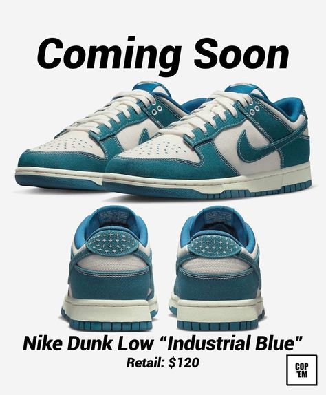 Nike Dunk Low Industrial Blue, Industrial Blue, Aesthetic Shoes, Nike Dunk Low, Dunk Low, Nike Dunk, Brooks Sneaker, Nike Dunks, Cute Shoes