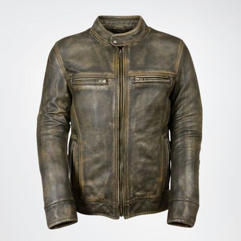 New! Mens Vintage Motorcycle Cafe Racer Distressed Vintage Genuine Leather Jacket was just added to eBay. Check it out! #eBay #eBaySeller https://ebay.us/DRNpzD Leather Jackets Men, Racer Leather Jacket, Cafe Racer Leather Jacket, Leather Jackets For Men, Cafe Racer Design, Custom Leather Jackets, Motorcycle Jacket Mens, Unique Jackets, Racing Jacket