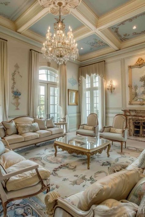 Hello Hayley French Classic Interior, French Country Living Room Ideas, Country Living Room Ideas, Country French Living Room, Country Living Room Design, Luxury Living Room Inspiration, French Living Rooms, French Country Living, White Marble Floor