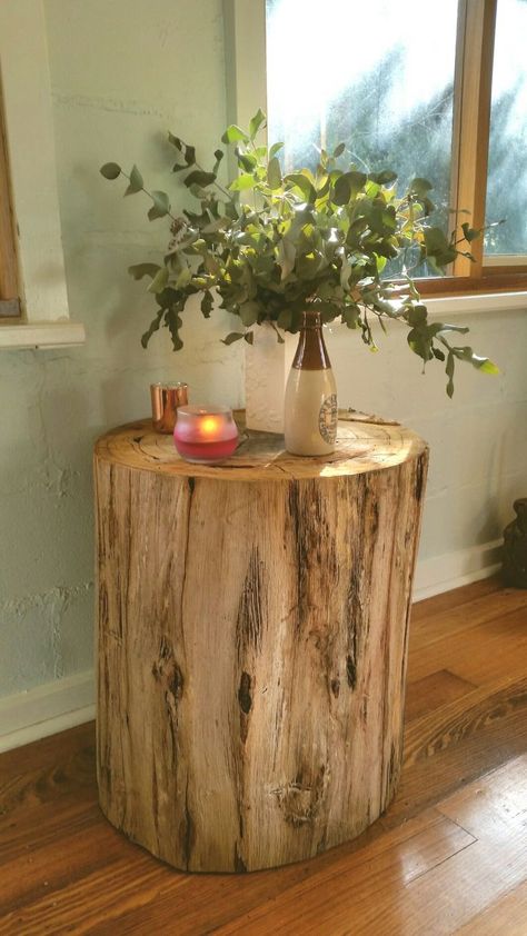 Log Side Table, Tree Stump Side Table, Rustic Bedside Table, Tree Stump Table, Log Table, Stump Table, Garden Rustic, Funky Junk, Wood Creations