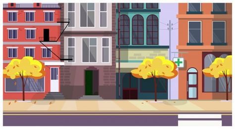 Street With Trees, Autumn City, Street Background, Episode Backgrounds, Christmas Tree Background, Forest Background, Background Design Vector, Isometric Illustration, New Years Background