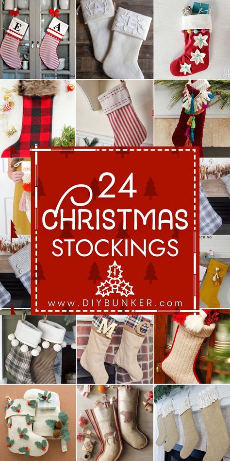 Christmas is a time for family. So why not make this year one of the best by getting together and making some fun DIY stocking ideas with your loved ones? Here are 24 creative ways you can decorate those stockings without breaking too much of a sweat. We hope they will be as inspiring as we found them! Enjoy! :-) Decorate Christmas Stockings Ideas, How To Decorate Stockings For Christmas, Christmas Stocking Decorating Ideas, Stocking Decorating Ideas, Stocking Decorating, Diy Christmas Stocking Pattern, Christmas Stocking Pattern Free, Stocking Diy, Diy Christmas Stocking