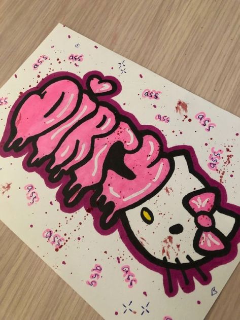 Graffiti Art Hello Kitty, Graffiti Hello Kitty, Tattoo Lettering Design, Graffiti Tattoo, Graffiti Words, Graffiti Writing, Graffiti Lettering Fonts, Graffiti Doodles, Graffiti Style Art