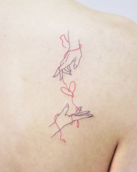 Red Thread Of Fate Tattoo, String Of Fate Tattoo, Red String Of Fate Tattoo, Red String Tattoo, String Tattoo, Fate Tattoo, Promise Tattoo, Red String Of Fate, Pisces Tattoos