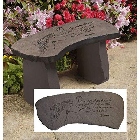 Design Toscano Leave a Trail Cast Stone Memorial Garden Bench** You can get additional details at the image link. (This is an affiliate link) #outdoorpatio Stone Garden Bench, Memorial Benches, Lawn Furniture, Stone Bench, Garden Angels, Bench Designs, European Antiques, Memorial Garden, Cast Stone