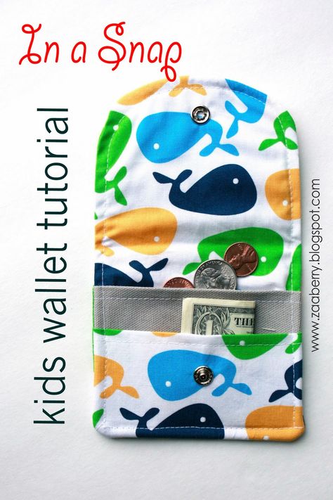 Here's a quick project you can whip up in a snap!  Makes a nice little stocking stuffer for some lucky little one. What you'll need ... Diy Wallet Tutorial, Wallet Pattern Free, Wallet Sewing Pattern, Sew Wallet, Wallet Tutorial, Leather Wallet Pattern, Diy Wallet, Pouch Tutorial, Handmade Stocking