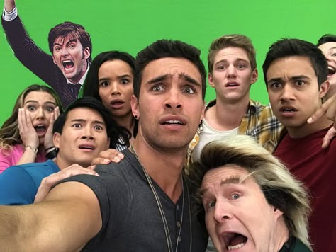 Somehow he managed to appear in this image with the Cast of Power Rangers Ninja Steel Ninja Steel Power Rangers, Power Rangers Super Ninja Steel, Power Rangers Samurai Red, William Shewfelt, Peter Sudarso, Jordi Webber, Blue Power Ranger Costume, Power Rangers Cast, Ninja Battle