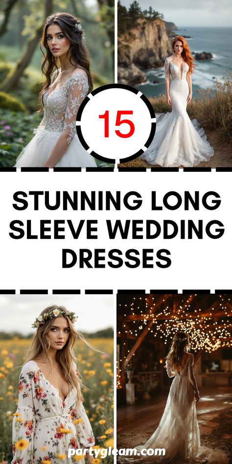 Prepare to fall head-over-heels for these 15 stunning long sleeve wedding dress ideas! From enchanting illusion sleeves to beautiful mermaid styles adorned with delicate lace, each gown has its own unique charm. If you're dreaming of a bohemian-inspired aesthetic, we've got laid-back yet sophisticated options that effortlessly combine rustic-chic vibes with timeless elegance. These wedding dresses elegantly cater to every bride’s vision, promising jaw-dropping looks for an unforgettable day. Discover your perfect match now! Super Low Back Wedding Dress, Casual Long Sleeve Wedding Dress, Second Wedding Ideas Dresses, Second Wedding Dress Over 40 Older Bride, Simple Elegant Wedding Dress Classy Chic, English Garden Wedding Dress, Farmhouse Wedding Dress, Wedding Dress For Beach Wedding, Fall Wedding Dress Ideas