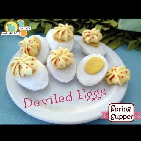 The sweetest little #felt deviled #eggs #diy #Easter #pattern #americanfeltandcraft #feltfood #feltpattern | Flickr - Photo Sharing! Felt Food Pattern, Felted Crafts, Felt Food Diy, Felt Food Patterns, Food Stand, Food Pattern, Kids Homemade, Felt Play Food, Toy Making