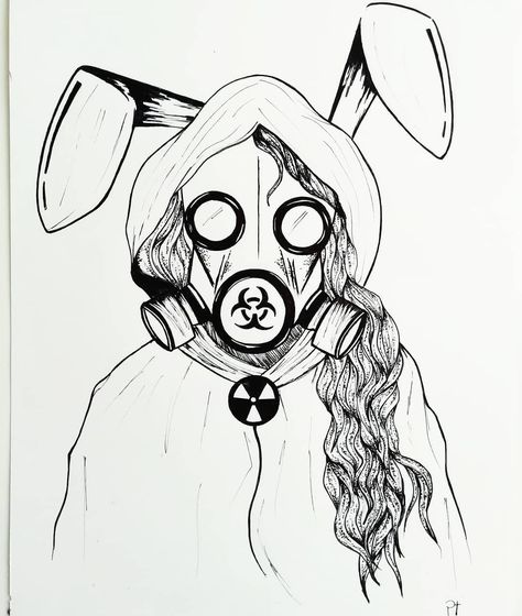 • Macabre • Biohazard • Drawing • Tattoo art • Bunny • Macabre • Black ink • Gas Mask • Tattoo idea • Dark • Goth • Illustration • Black work • Dark girl Gas Mask Drawing, Gas Mask Art, Creepy Drawings, Mask Drawing, Gas Masks, Drawing Faces, Dark Art Drawings, Tattoo Art Drawings, Masks Art