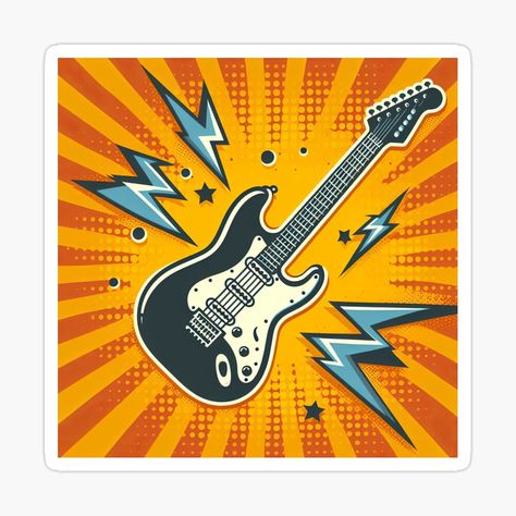 Get my art printed on awesome products. Support me at Redbubble #RBandME: https://www.redbubble.com/i/sticker/Electric-Guitar-Pop-Art-Style-by-artofuniverse/163925507.EJUG5?asc=u Guitar Pop Art, Art Guitar, Pop Art Style, Powerful Art, Art Style, Fashion Art, Electric Guitar, Visual Art, Pop Art