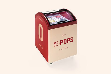 Mr Pop, Ice Cream Fridge, Ice Cream Freezer, Fridge Stickers, Ice Cream Brands, Branding Design Packaging, Communication Art, Ice Pops, Pop Design