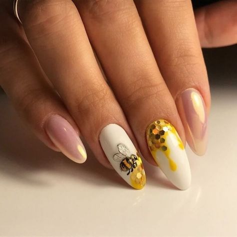 Marine Nails, Bee Nails, Kylie Jenner Nails, Unghie Nail Art, Sunflower Nails, Solid Color Nails, Unicorn Nails, Pretty Nail Designs, Best Nail Art Designs