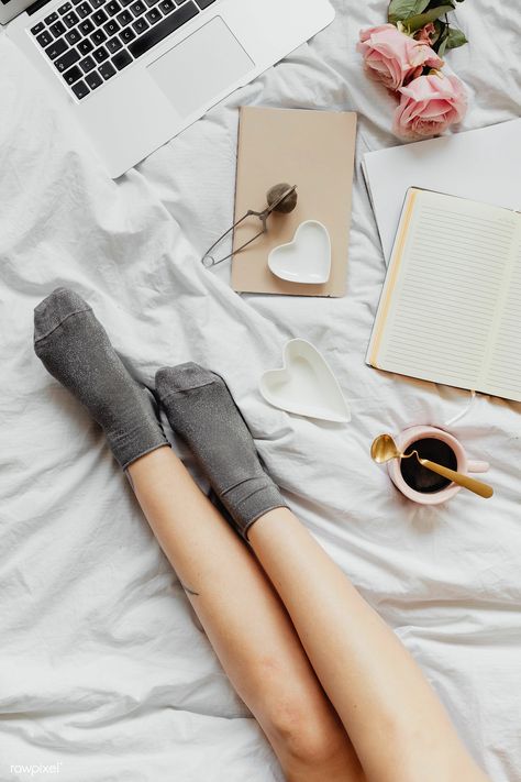 A pair of legs on a white bed sheet | free image by rawpixel.com / Karolina / Kaboompics Legs Photography Bed, Socks Photoshoot, Photography Ideas Outdoor, Indoor Photoshoot Ideas, Bedroom Photoshoot, Socks Photography, Sock Ideas, White Bed Sheets, Missing My Friend