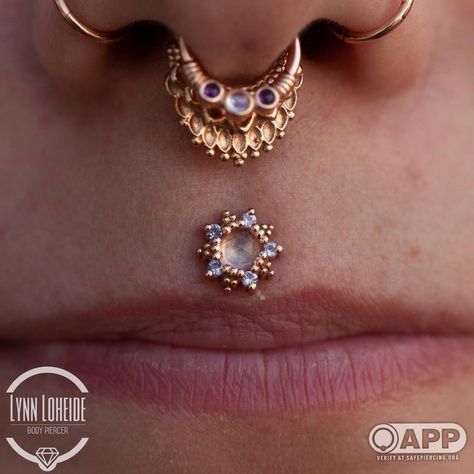 Stacked Septum, Philtrum Piercing, Septum Piercing Jewelry, Body Modification, Body Jewelry Piercing, Some Body, Body Piercings, Pierced Jewelry, Septum Piercing