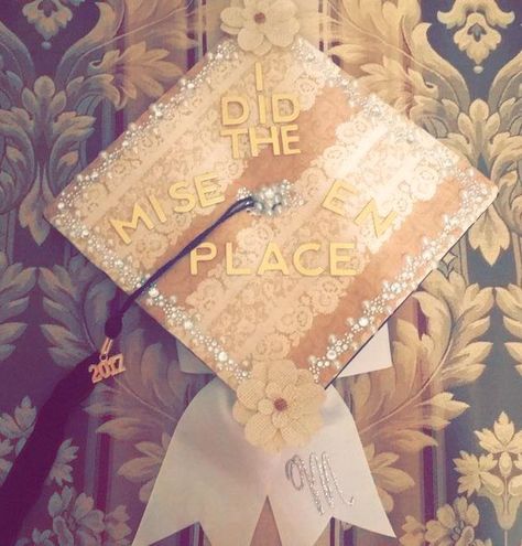 Culinary Arts Graduation Cap!!  I did the Mise En Place!! ✨ Cooking Graduation Cap Ideas, Chef Graduation Cap Ideas, Culinary Arts Graduation Cap, Culinary School Graduation Cap, Culinary Graduation Cap, Culinary School Graduation, Senior Caps, Cup Desserts, Diy Grad Cap