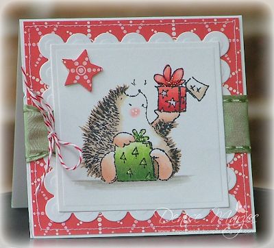 Penny Black Hedgehog, Christmas Dp, Black Hedgehog, Black Christmas Cards, Hedgehog Christmas, Ribbon Store, Art Impressions Cards, Penny Black Cards, Penny Black Stamps