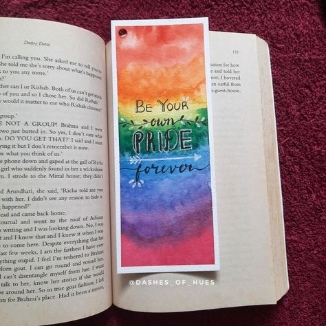 Bookmark based on Pride month theme Durjoy Datta, Bookmark Ideas, Creative Bookmarks, Pride Month, I Don't Care, Tell Her, Art Stuff, Watercolour Painting, Stuff To Do