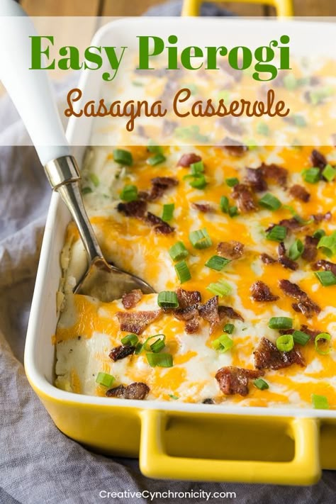 Layered Pasta, Pierogi Casserole, Pierogi Recipe, Lasagna Casserole, Tasty Tuesday, Easy Casserole, Casserole Recipe, Casserole Dish, Main Dish Recipes