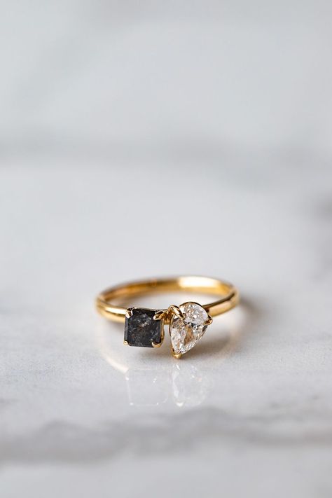 Two Stone Engagement Ring, Surprise Proposal, Insurance Coverage, Lab Grown Diamonds Engagement, Modern Bridal, Stone Engagement Rings, Vintage Inspired Design, Salt And Pepper Diamond, Perfect Ring