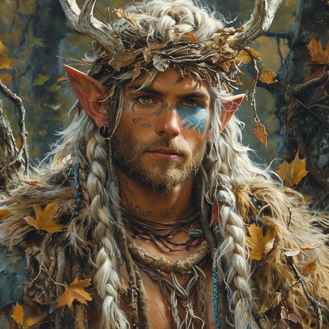 Magic Council, Male Wood Elf Druid, Wood Elf Wizard, Wood Elf Male, Winter Eladrin Male, Fae Romance, Ancient Scandinavia, Forest Gnome Druid, Warhammer Fantasy Wood Elves