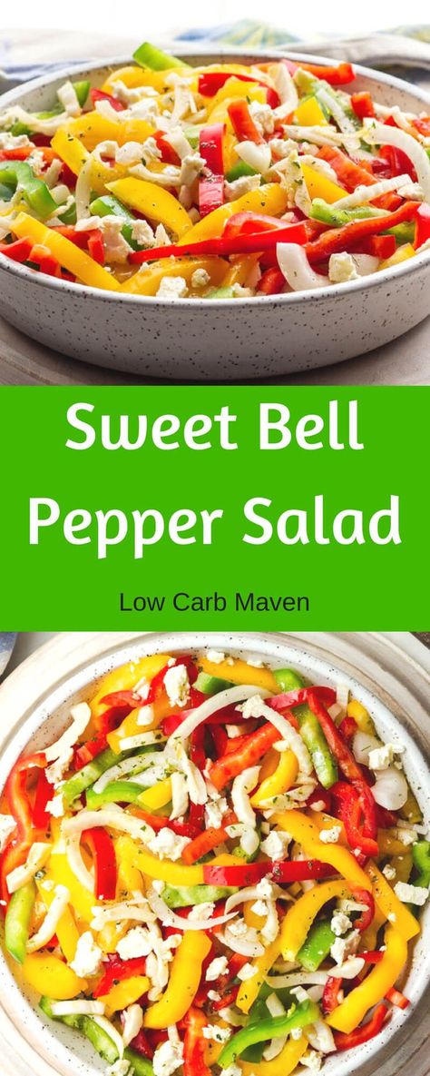 Red Bell Pepper Recipes, Bell Pepper Sandwich, Bell Pepper Soup, Bell Pepper Salad, Red Pepper Recipes, Greek Chickpea Salad, Carb Sides, Zesty Salad, Pepper Sandwich