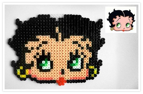 betty boop perler bead pattern | Betty Boop hama perler beads Betty Boop Perler Beads, Betty Boop Perler Bead Pattern, Barbie Perler Beads, Hama Disney, Image Pixel Art, Perler Beads Ideas, Hama Mini, Melty Bead Patterns, Fuse Bead Patterns