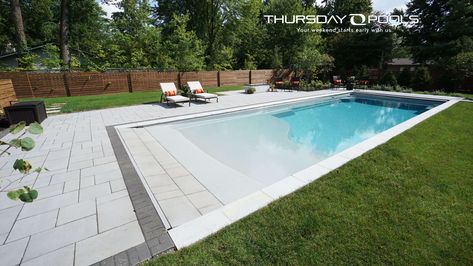 Grace Beach Entry Fiberglass Pool Design - Thursday Pools Thursday Pools, Zero Entry Pool, Pool Cost, Beach Entry Pool, Fiberglass Pool, Pools Backyard Inground, Fiberglass Swimming Pools, Pool Shapes, Gunite Pool