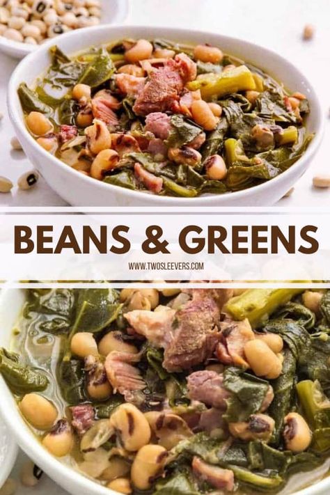 Black Eyed Peas With Ham, Collard Green Soup, Pressure Cooker Beans, Beans And Greens, Southern Collard Greens, Black Eyed Peas Recipe, Ham Hocks, Collard Greens Recipe, Green Soup