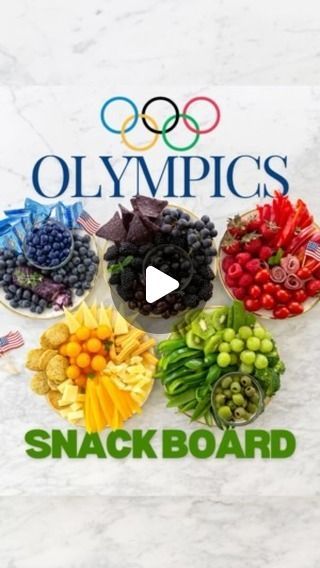 Courtney Whitmore Pizzazzerie® on Instagram: "🏅 Go for the Gold, Team USA! Here’s a super easy appetizer idea for watching the Olympics with friends and family! 🇺🇸 Olympic Rings Snack Board! 🏅✨💙🧀🥖❤️ It’s a gold-medal winner! 😉 You just need 5 small plates and colorful foods, see my list posted on Pizzazzerie.com! #olympics2024 #snackboard #charcuterie" Olympic Charcuterie Board, Olympic Snacks, Courtney Whitmore, Super Easy Appetizers, Charcuterie Ideas, Olympic Theme, Olympic Rings, Ice Cream Day, Games Ideas