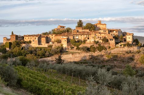 Montefioralle, one of the most beautiful villages in Italy Villages In Italy, Greve In Chianti, Natural Swimming Pool, Perfect Weather, Medieval Town, Beautiful Villages, Stone Houses, Luxury Apartments, Pilgrimage