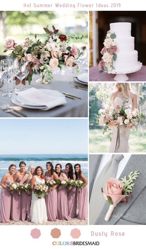 8 Hottest Summer Wedding Flowers Ideas for 2019 - Dusty Rose Wedding Decor Ideas Elegant Dusty Rose Pink, Spring Wedding Dusty Rose, Mauve Beach Wedding, Dusty Rose Wedding Theme Zazzle, Lings Moment Dusty Rose And Mauve, Mauve Wedding Invitations Dusty Rose, Dusty Rose Wedding Colors, Wedding Flower Guide, White Bridal Gown