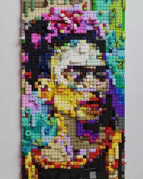 A portrait of the artist in plastic - Frida KahLego Lego Portrait Art, Lego Mosaic Art, Diy Lego Decorations, Lego Art Wall, Lego Art Project, Lego Artist, Lego Decor, Lego Portrait, Lego Wall Art