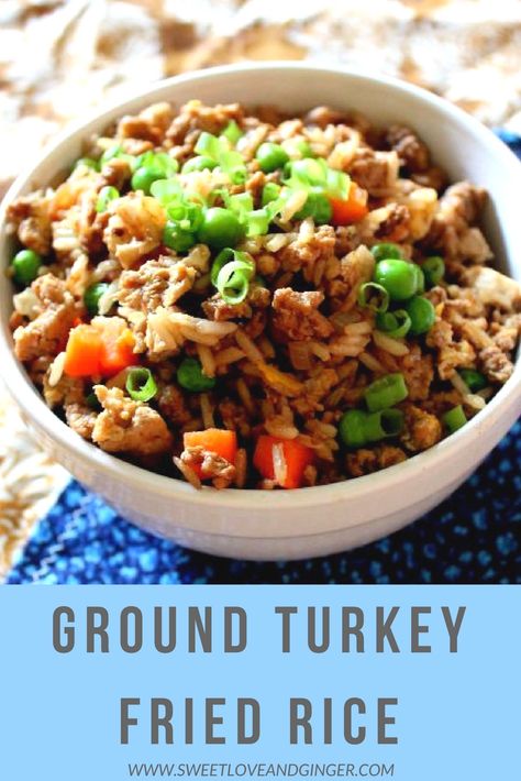 Fried Rice With Ground Turkey, Ground Turkey Fried Rice Recipes, Turkey Fried Rice Recipe, Asian Ground Turkey Recipes, Ground Turkey Fried Rice, Asian Ground Turkey, Turkey Fried Rice, Aip Foods, Quick Meals To Make