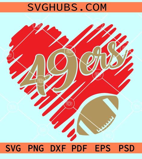 San Francisco 49ers Heart Svg, San Francisco 49ers scribble heart svg, 49ers football svg, 49ers heart SVG, 49ers mascot SVG Sf 49ers Svg, 49ers Shirt Ideas, Diy 49ers Crafts, 49er Shirts Vinyl, 49ers Mascot, 49ers Crafts, 49ers Images, Scribble Heart, Tattoo Design For Hand