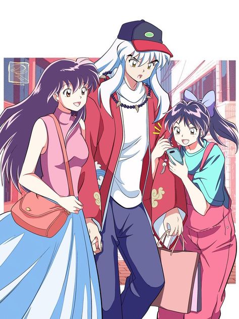 Inuyasha Funny, Inuyasha Kagome, Inuyasha Love, Inuyasha And Sesshomaru, Inuyasha Fan Art, Kagome And Inuyasha, Dragon Rise, Kagome Higurashi, Anime Family