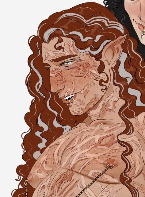 Rage Reference Pose, Curled Hair Drawing Reference, Scar Color Reference, Fire Head Drawing, Lava Hair Art, Scarring Drawing References, Top Surgery Scars Design Drawing, Face Burn Scar Reference, Facial Scarring Oc