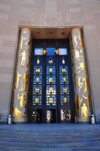 If ever there were portals, libraries qualify! I've been here & this is beautiful. The doorway to the Brooklyn Public Library. #portals Brooklyn Library, Library New York, Revolving Door, Chelsea Market, Central Library, Beautiful Doors, Brooklyn New York, Public Library, New Yorker