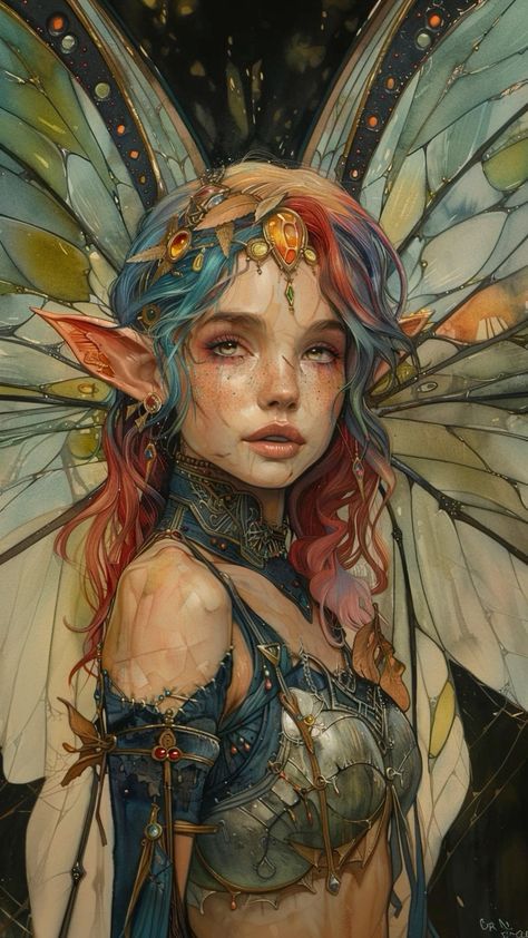 Fairy Sorcerer Dnd, Dnd Fae Character, Feywild Art, Dnd Fairy Character, Fae Fantasy Art, Fae Kingdom, Fey Dnd, Dnd Fairy, Art Deco Artwork