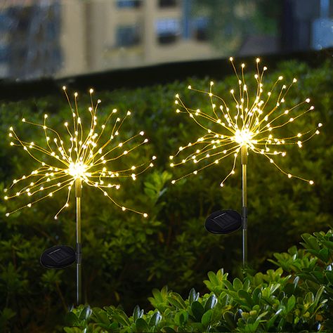 Outdoor Lights Uk, Firework Lights, Fairy Lights Garden, Solar Light Crafts, Starburst Light, Solar Garden Lights, Patio Planters, Lawn Lights, Led Fairy Lights